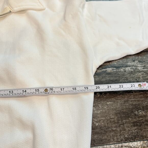 RE/DONE Pullover Womens Small Off White Half Zip‎ Sweatshirt Made USA Cotton - Picture 12 of 16